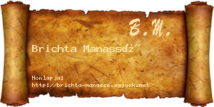 Brichta Manassé névjegykártya